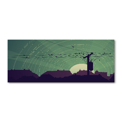 Quadro su vetro acrilico Città degli uccelli