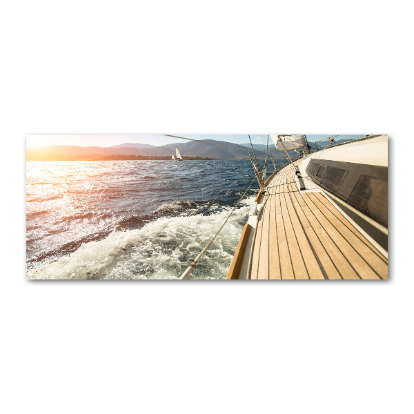 Quadro su vetro acrilico Una barca a vela in mare