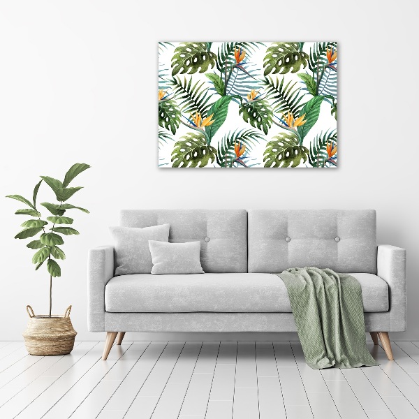 Quadro in vetro acrilico Fiori tropicali