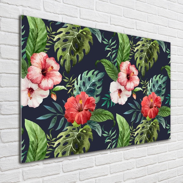 Quadro vetro acrilico Fiori tropicali