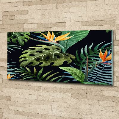 Quadro in vetro acrilico Fiori tropicali