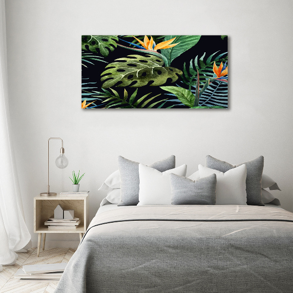 Quadro in vetro acrilico Fiori tropicali