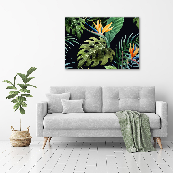Quadro in vetro acrilico Fiori tropicali