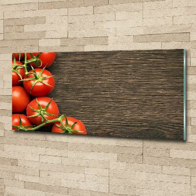 Quadro su vetro acrilico Pomodori su legno