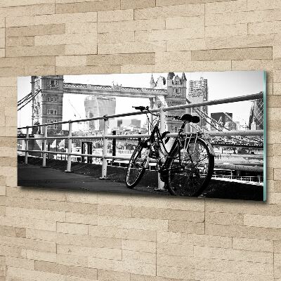 Quadro vetro acrilico Andare in bicicletta a Londra