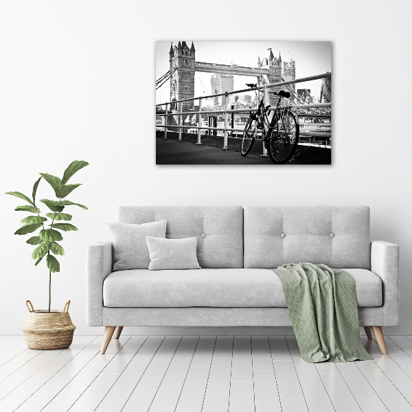 Quadro vetro acrilico Andare in bicicletta a Londra