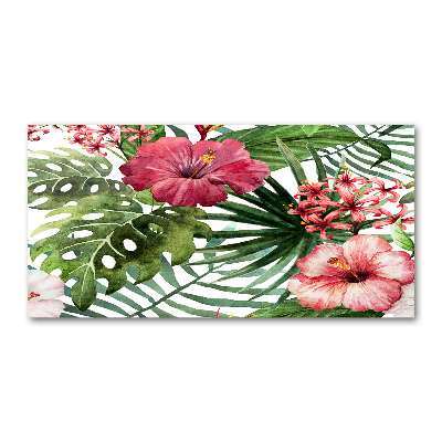 Quadro vetro acrilico Fiori tropicali