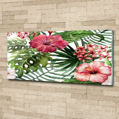 Quadro vetro acrilico Fiori tropicali