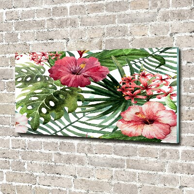 Quadro vetro acrilico Fiori tropicali