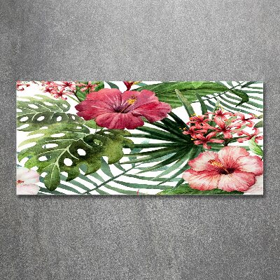 Quadro vetro acrilico Fiori tropicali