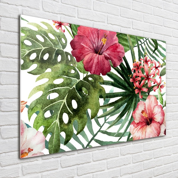 Quadro vetro acrilico Fiori tropicali