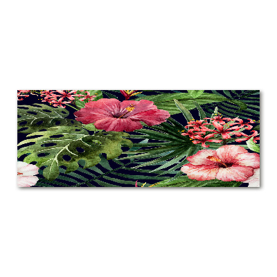 Quadro su vetro acrilico Fiori tropicali