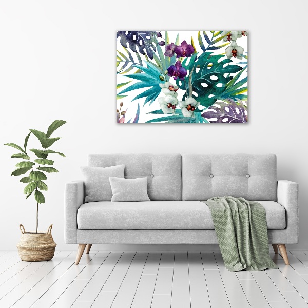 Quadro in vetro acrilico Fiori tropicali