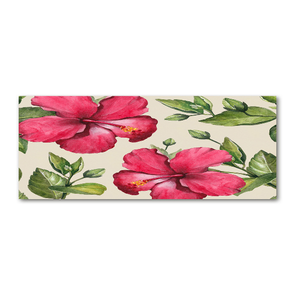 Quadro vetro acrilico Ibisco rosa