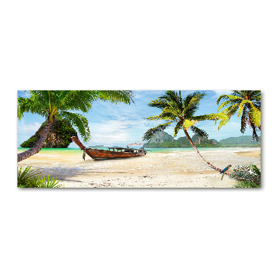 Quadro vetro acrilico Palme sulla spiaggia