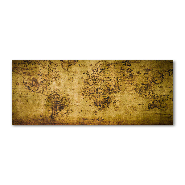 Quadro vetro acrilico Vecchia mappa del mondo