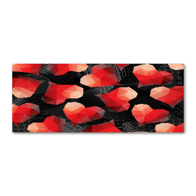 Quadro vetro acrilico Cuori geometrici