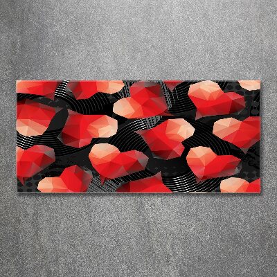 Quadro vetro acrilico Cuori geometrici