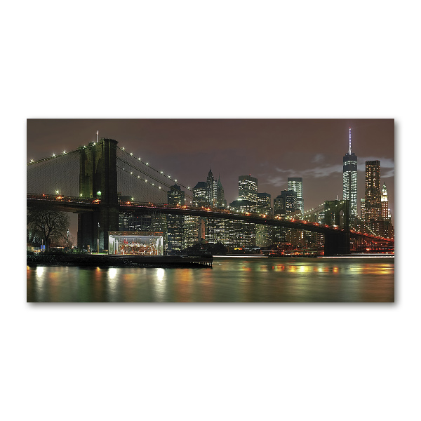 Quadro vetro acrilico New York di notte