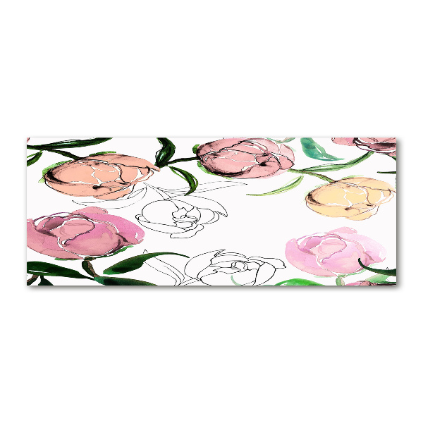 Quadro su vetro acrilico Boccioli di peonia