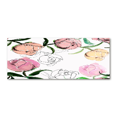 Quadro su vetro acrilico Boccioli di peonia