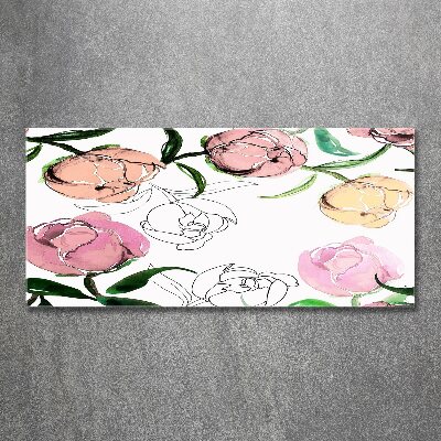 Quadro su vetro acrilico Boccioli di peonia