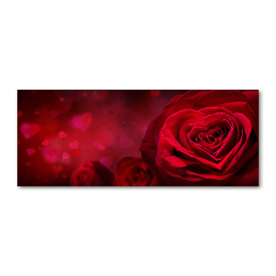Quadro in vetro acrilico Cuore di rosa rossa