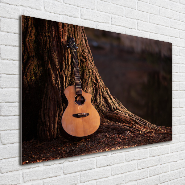 Quadro in vetro acrilico Chitarra acustica