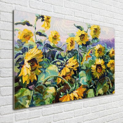 Quadro in vetro acrilico Girasoli