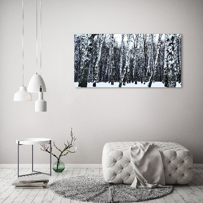 Quadro vetro acrilico Betulle in inverno