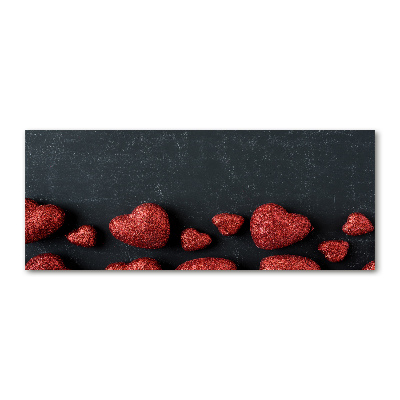 Quadro vetro acrilico Cuori sulla scacchiera