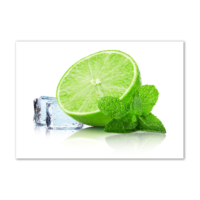 Quadro vetro acrilico Lime con ghiaccio