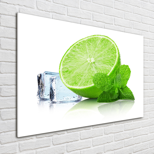 Quadro vetro acrilico Lime con ghiaccio