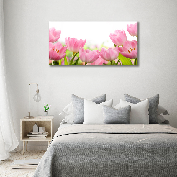 Quadro su vetro acrilico Giardino rosa