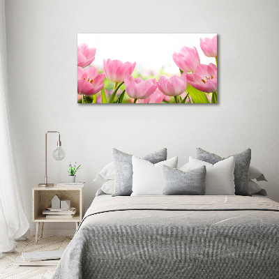 Quadro su vetro acrilico Giardino rosa