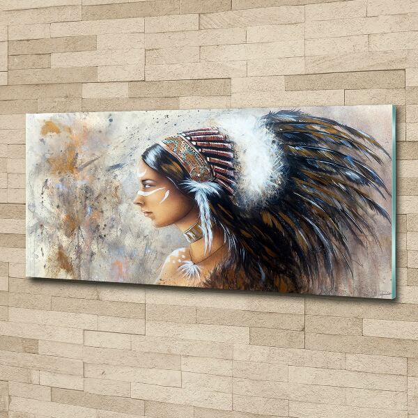 Quadro in vetro acrilico Donna indiana