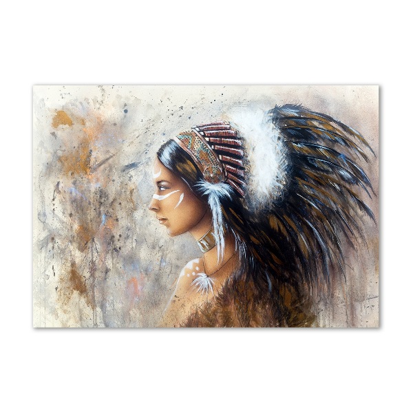 Quadro in vetro acrilico Donna indiana