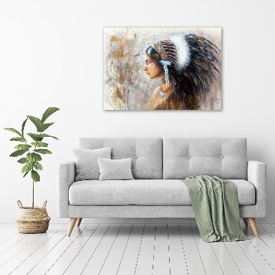 Quadro in vetro acrilico Donna indiana