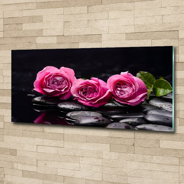 Quadro su vetro acrilico Rose rosa