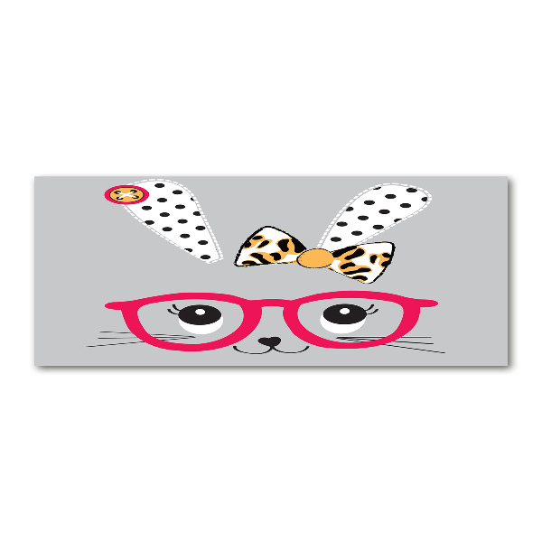 Quadro in vetro acrilico Coniglio con gli occhiali