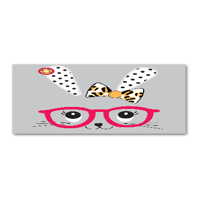 Quadro in vetro acrilico Coniglio con gli occhiali