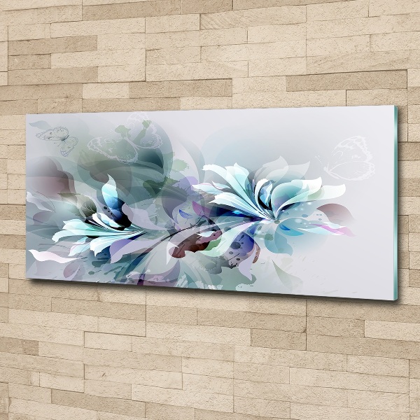 Quadro in vetro acrilico Fiori astratti