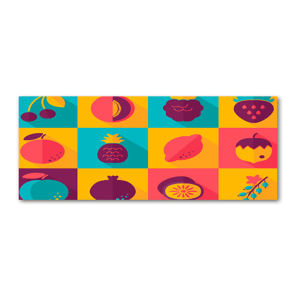 Quadro in vetro acrilico Icone della frutta