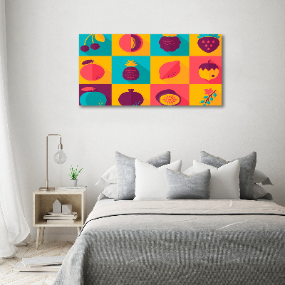 Quadro in vetro acrilico Icone della frutta