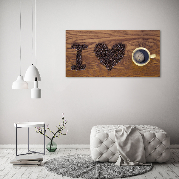 Quadro su vetro acrilico Adoro il caffè