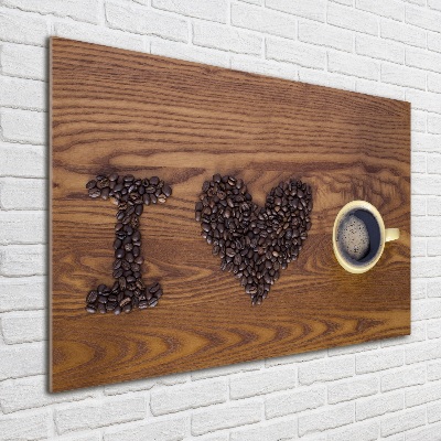 Quadro su vetro acrilico Adoro il caffè