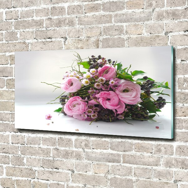 Quadro su vetro acrilico Bouquet di rose