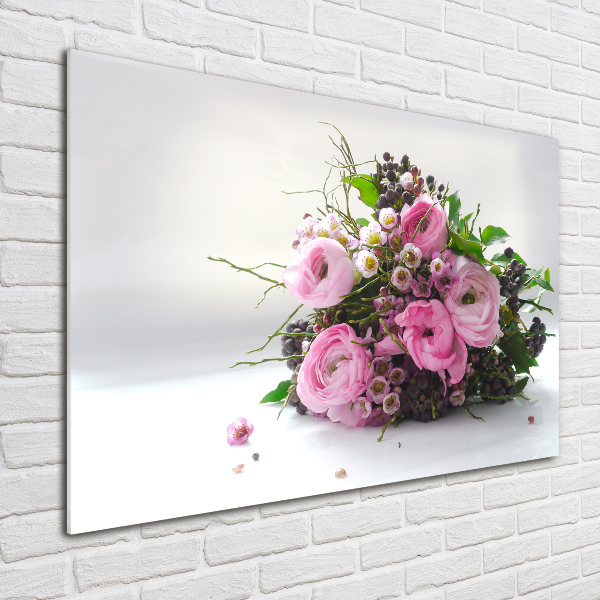 Quadro su vetro acrilico Bouquet di rose