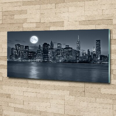 Quadro su vetro acrilico New York di notte