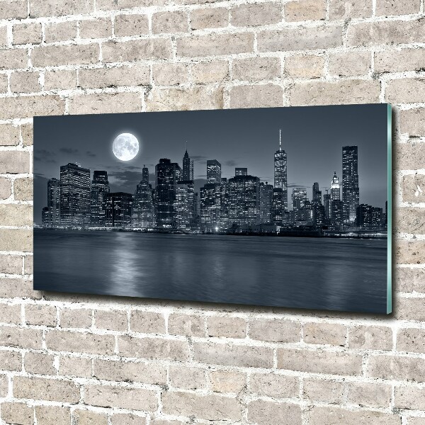 Quadro su vetro acrilico New York di notte